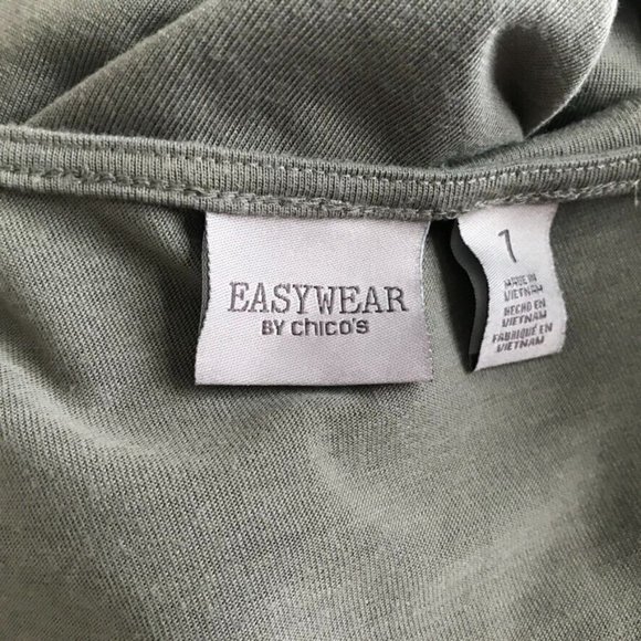 Chico’s 1 women's Easywear Jacket Open Cardigan Size medium Brown pleated knit - Picture 4 of 5